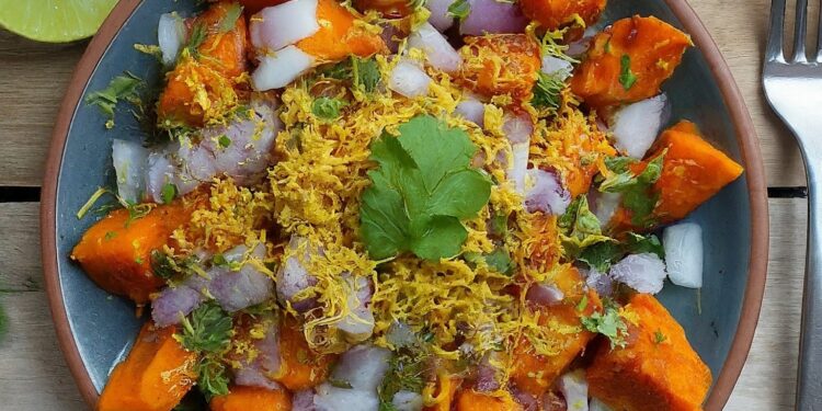 sweet potato chaat  "evening snacks ideas"